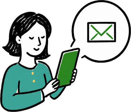 スマホを持つ人のイラスト