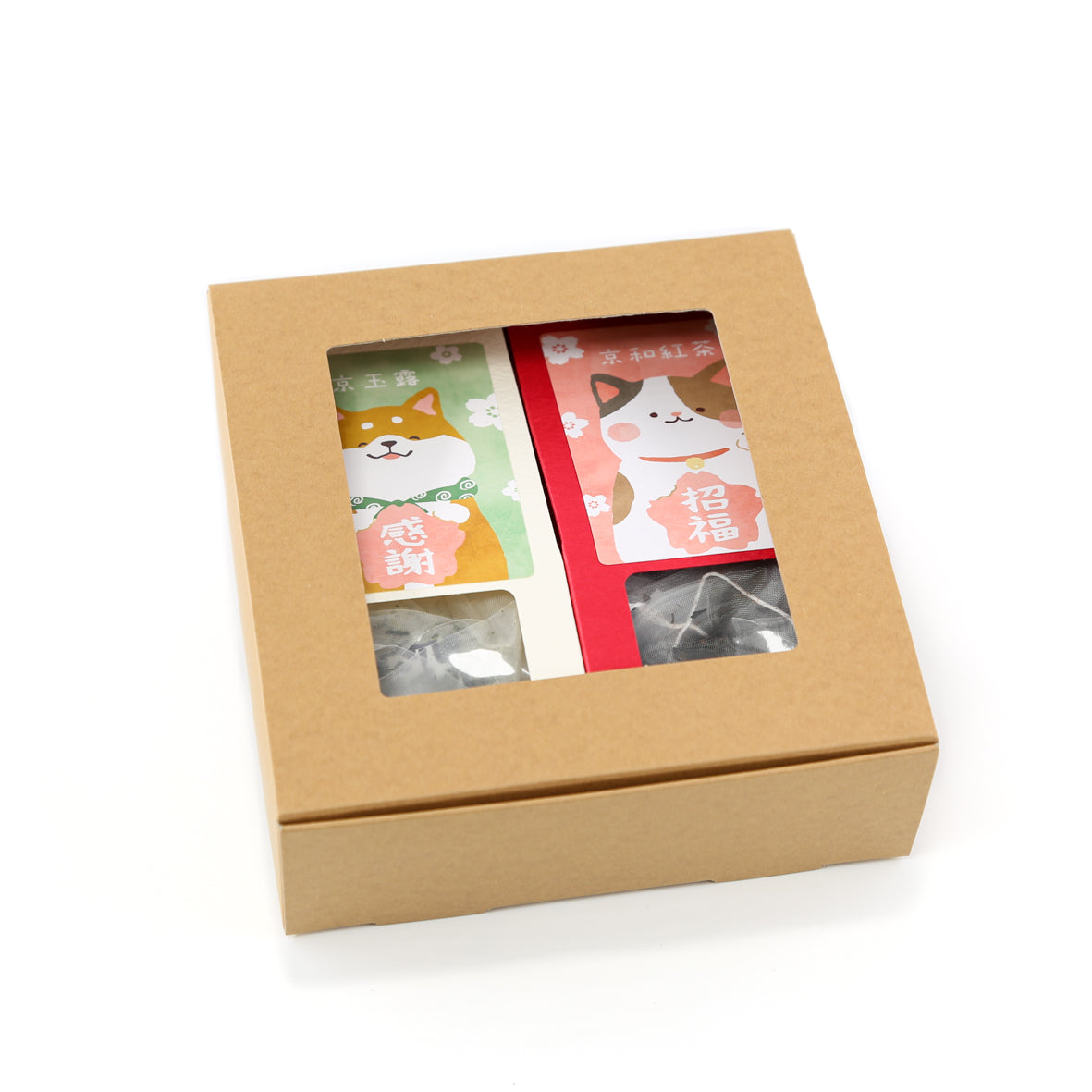 わんにゃんギフトセット（玉露・和紅茶ティーバッグ） – 京都ぎょくろ