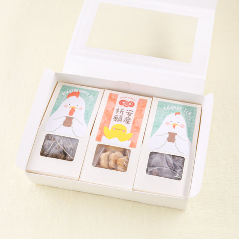お茶とお菓子の安産祈願ギフトセット（きなこくっきー・ほうじ茶・三年番茶）の商品画像