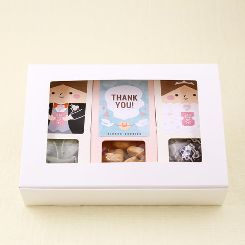 ウェディングお祝いに、お茶とお菓子のTHANK YOUギフトセット（きなこクッキー・玉露・和紅茶）商品画像