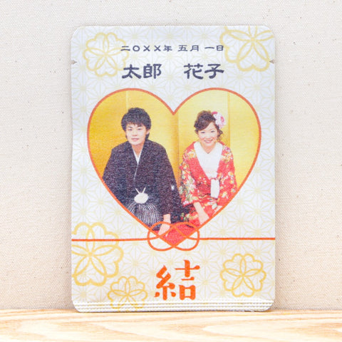 写真入ごあいさつ茶 ウェディング｜名入れ 和フレーム 10個セット